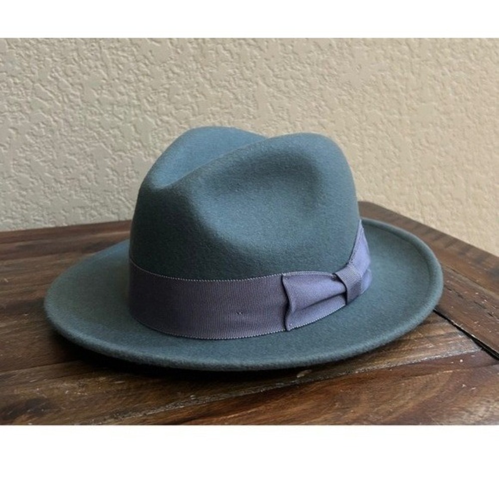 American Hat Makers Pablo 2.0 Crushable Wool Felt Fedora Hat Gray MEDIUM 7-7 1/8